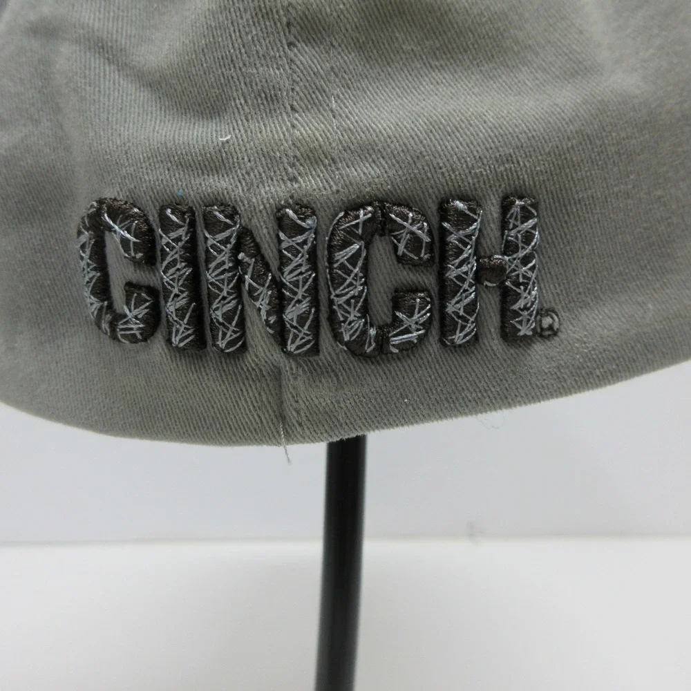 Cinch Hat Cap Fitted Mens‎ Large Gray Embroidered Rodeo Bull Western Cowboy